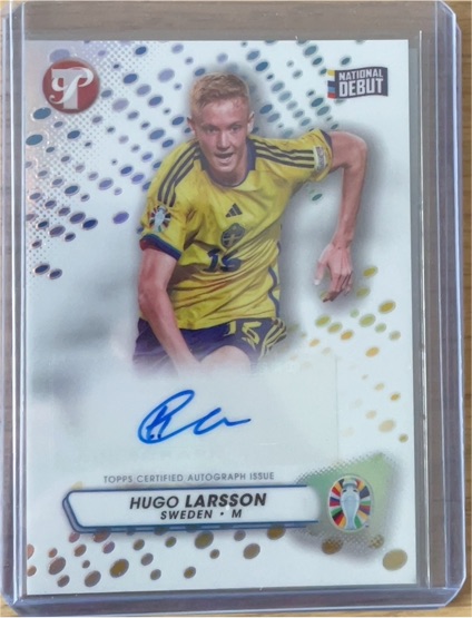 2023 Topps Pristine Road to UEFA Euro 2024 Autographs #PA-HLA Hugo Larsson — front