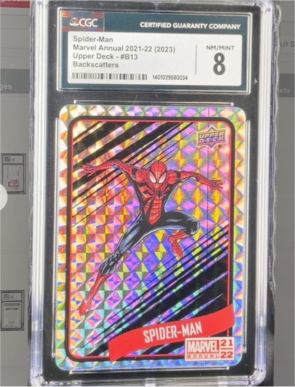 2021-22 Upper Deck Marvel Annual Backscatters #B13 Spider-Man — front