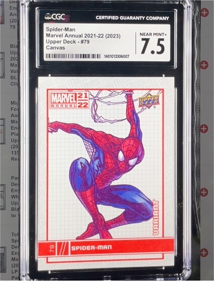 2021 Upper Deck Marvel Annual #79 Spider-Man Canvas Variant — front