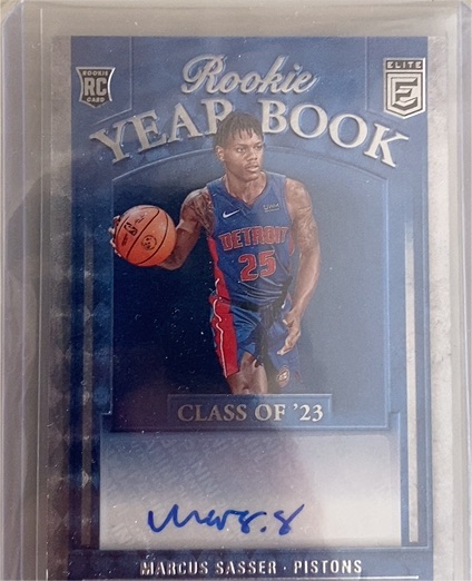 2023-24 Donruss Elite #RYB-SAS Marcus Sasser Rookie Yearbook Autograph — front
