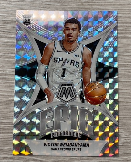 2023-24 Panini Mosaic #12 Victor Wembanyama Epic Performers Silver Prizm Rookie — front
