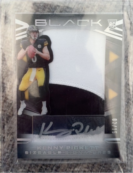 2022 Panini Black Kenny Pickett Sizeable Signatures #/15 — front