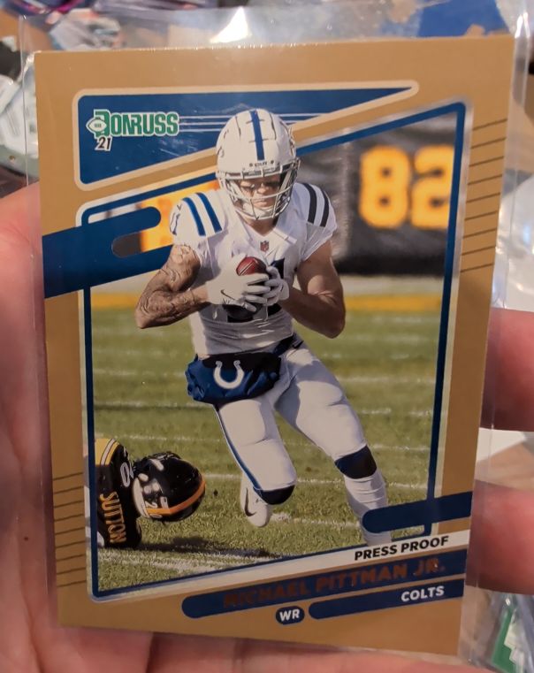 2021 Donruss #151 Michael Pittman Jr. Press Proof Blue Indianapolis Colts — front