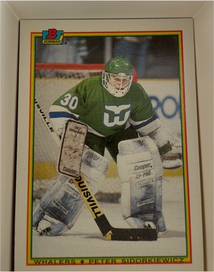1990-91 Bowman #255 Peter Sidorkiewicz Hartford Whalers — front