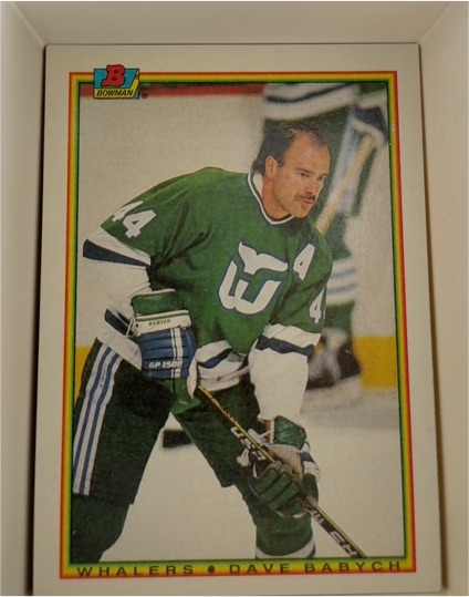 1990 Bowman #256 Dave Babych Hartford Whalers — front