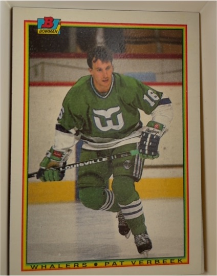 1990-91 Bowman #257 Pat Verbeek Hartford Whalers — front