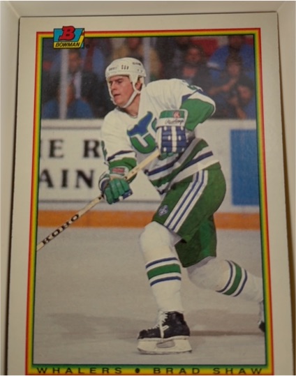 1990-91 Bowman #260 Brad Shaw Rookie Hartford Whalers — front