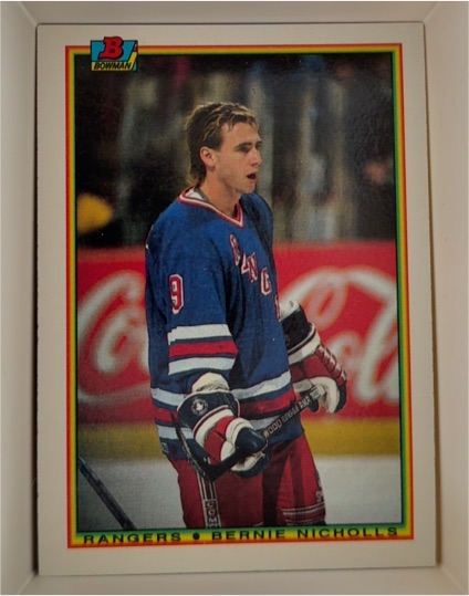 1990-91 Bowman #221 Bernie Nicholls New York Rangers — front