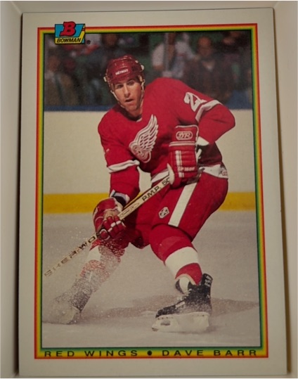 1990-91 Bowman #231 Dave Barr Detroit Red Wings — front