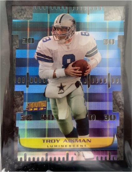 1999 Stadium Club #T1B Troy Aikman 3X3 Luminous — front