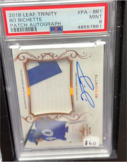 2018 Leaf Trinity #PA-BB1 Bo Bichette Patch Autograph — front