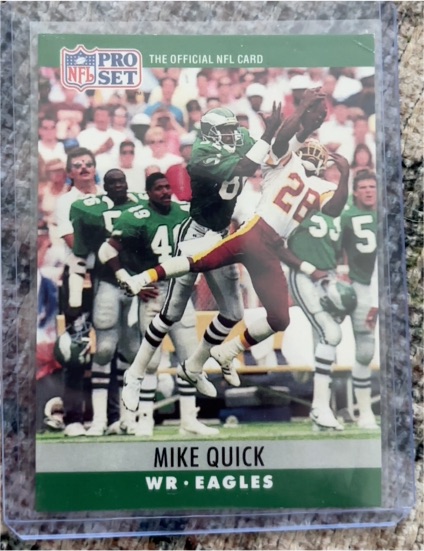 1990 Pro Set #249 Mike Quick — front