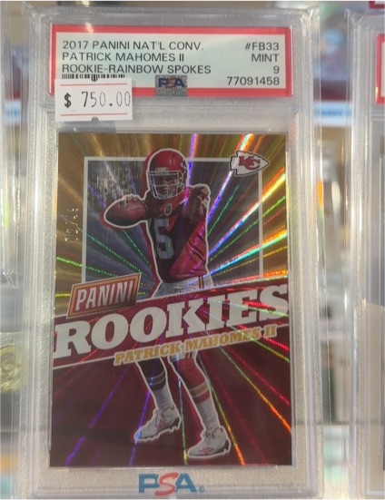 2017 Panini National Convention #FB33 Patrick Mahomes II Rookie Rainbow Spokes — front