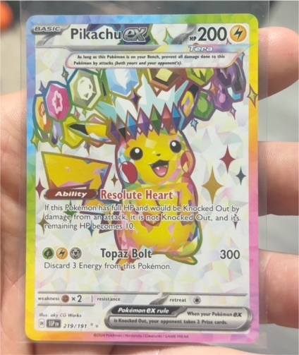 2024 Pokémon SV08 Surging Sparks #219 Pikachu ex — front