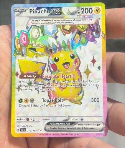 2024 Pokémon SV08 Surging Sparks #219/191 Pikachu ex — front