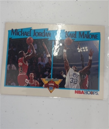 1991-92 NBA Hoops #306 Michael Jordan / Karl Malone — front