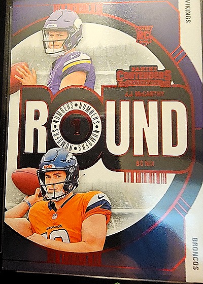 2024 Panini Contenders Round Numbers #4 Bo Nix / J.J. McCarthy — front