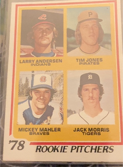 1978 Topps #703 Rookie Pitchers Larry Andersen, Tim Jones, Mickey Mahler, Jack Morris — front