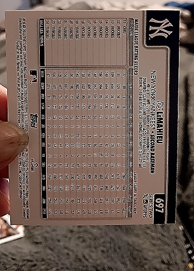 2022 Topps #697 DJ LeMahieu — back