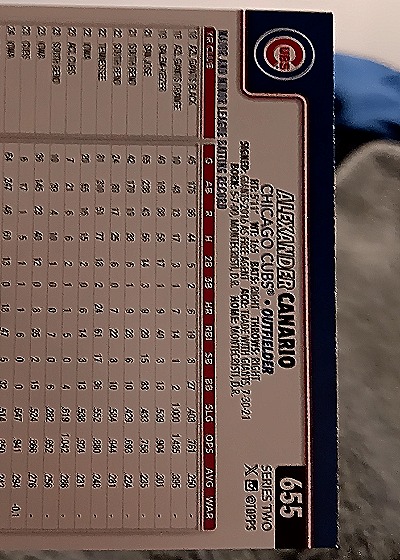 2025 Topps #655 Alexander Canario — back