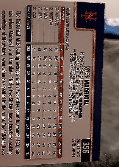2023 Topps #355 Nick Madrigal — back