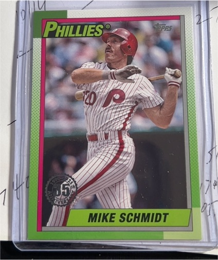 2025 Topps Series 1 1990 Topps Baseball 35th Anniversary #T90-2 Mike Schmidt — front