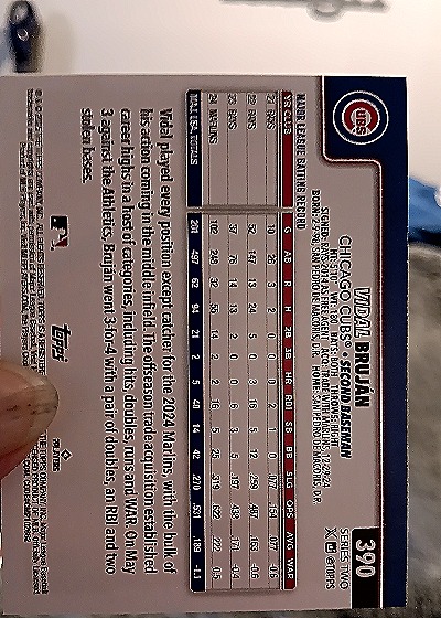 2025 Topps Series 2 #390 Vidal Brujan — back