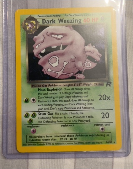1999 Pokémon Team Rocket #14 Dark Weezing — front