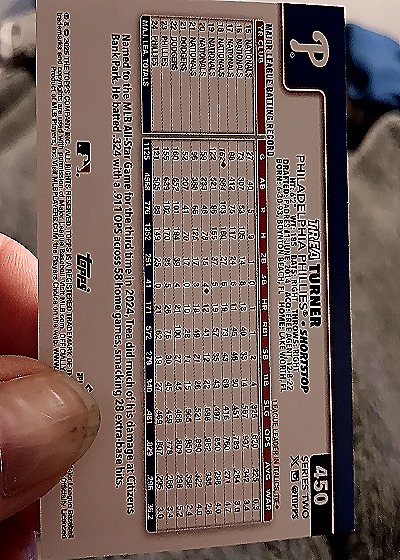 2025 Topps #450 Trea Turner — back
