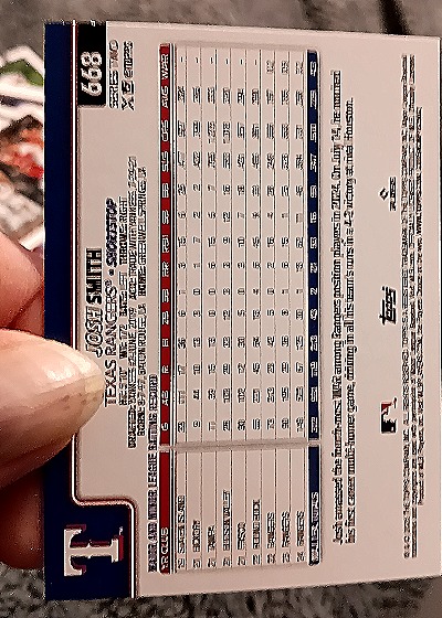 2025 Topps #668 Josh Smith — back