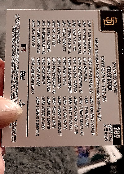 2025 Topps Series 2 #389 Celly Stick San Diego Padres — back