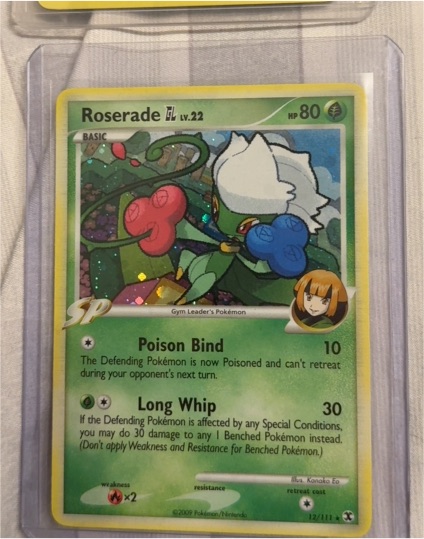2009 Pokémon Rising Rivals #12 Roserade GL — front