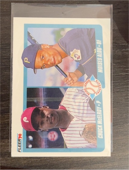 1990 Fleer #650 Chuck McElroy / Moises Alou — front