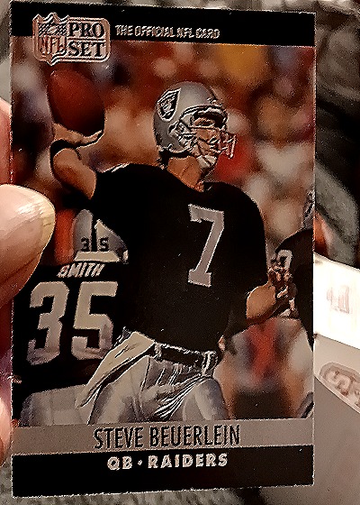 1990 Pro Set #149 Steve Beuerlein Los Angeles Raiders — front