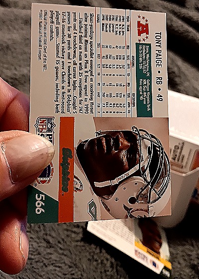1992 Fleer #566 Tony Paige — back