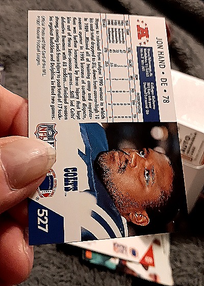1990 Pro Set #78 Jon Hand — back