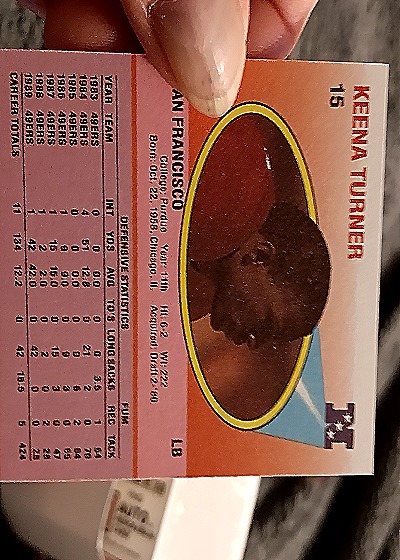 1990 Fleer #15 Keena Turner — back