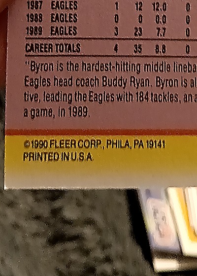 1990 Fleer #56 Jerome Brown — back