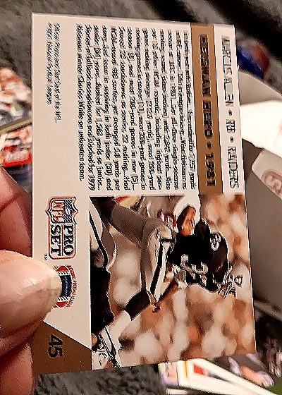 1991 Pro Set #45 Marcus Allen Heisman Hero USC — back