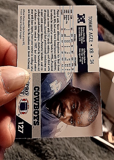 1991 Pro Set #127 Tommie Agee — back