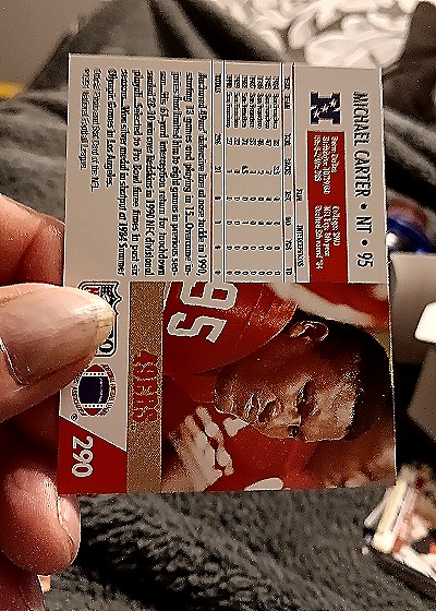 1995 Score #290 Michael Carter — back