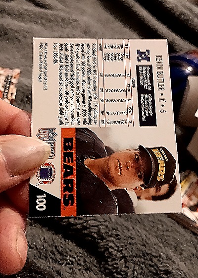 1991 Pro Set #100 Kevin Butler — back