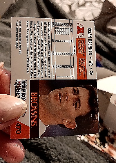 1991 Pro Set #470 Brian Brennan — back