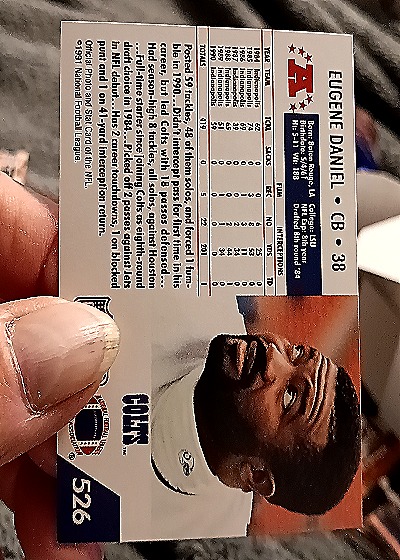 1991 Pro Set #526 Eugene Daniel — back