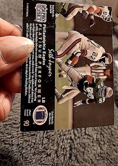 1991 Pro Set Platinum #90 Seth Joyner — back