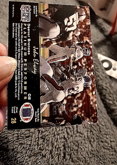 1991 Pro Set Platinum #28 John Elway — back