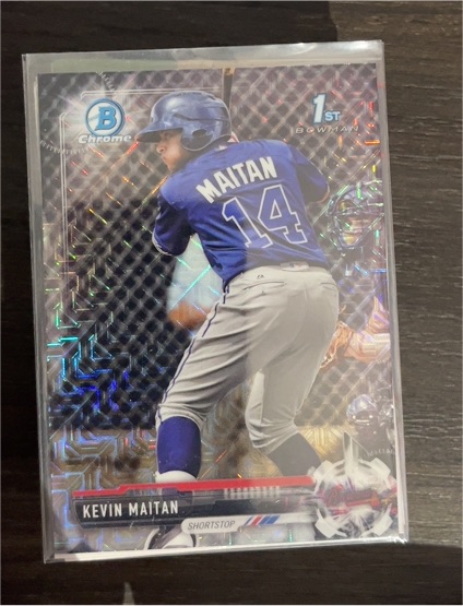 2017 Bowman Chrome #BCP100 Kevin Maitan — front