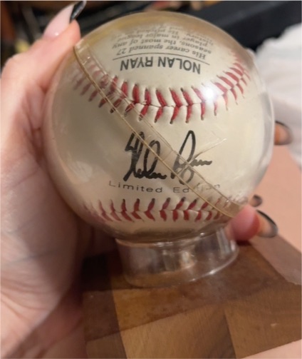 Nolan Ryan Commemorative Autographed Baseball — front