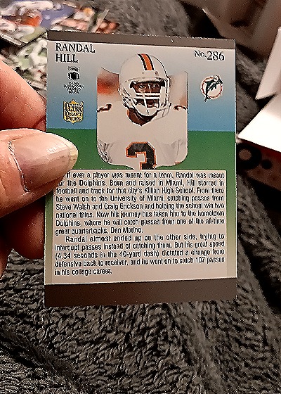 1991 Fleer Ultra Draft Picks #286 Randal Hill — back
