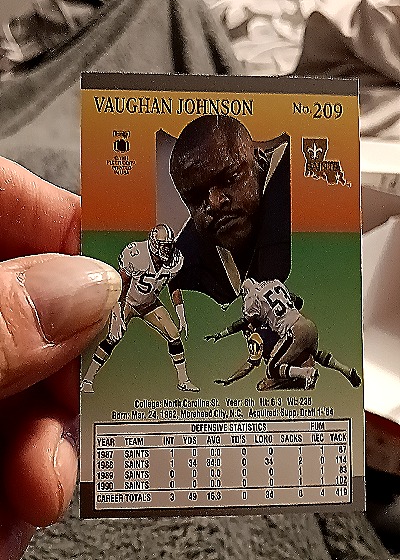 1994 Collector's Choice #209 Vaughan Johnson — back